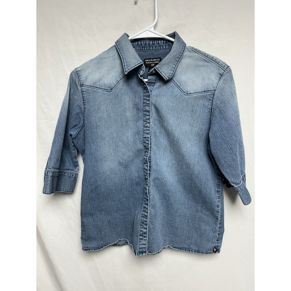 Polo Ralph Lauren Tops - Polo Jeans Co Ralph Lauren Women's Western VTG Denim Shirt 3/4 Sleeves Snaps L